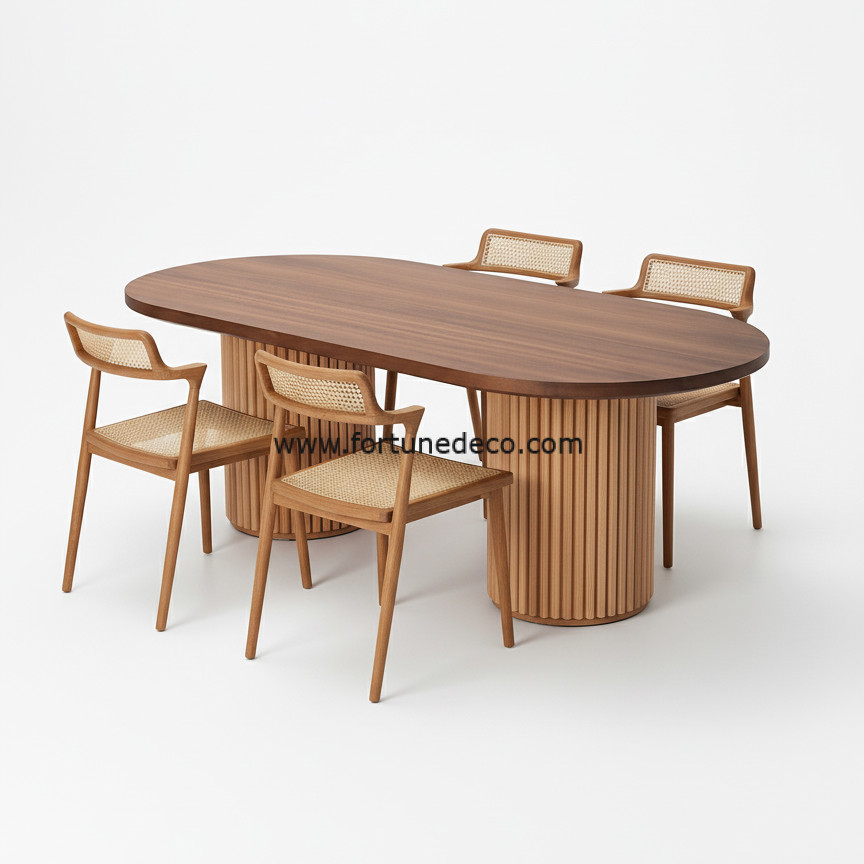 set meja makan jati domura